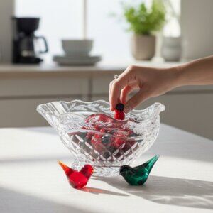 Waterford Marquis Crystal Sleigh Bowl 10" Footed Centerpiece Holiday Candy Dish